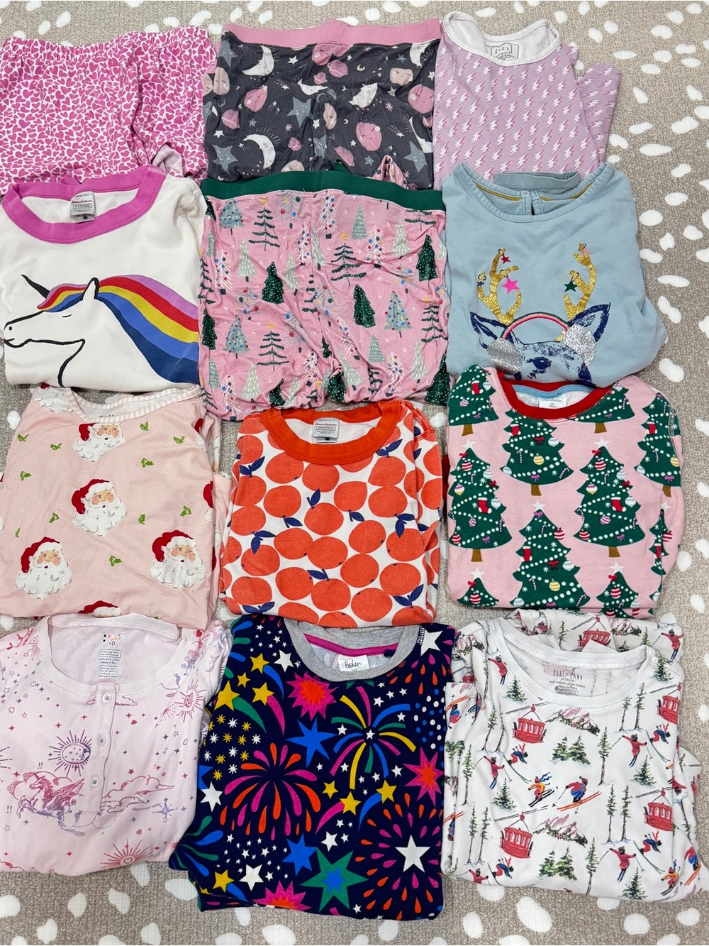 Lot of 18 pajamas set mini Boden pima rollerrabbit tee long sleeve shorts bamboo